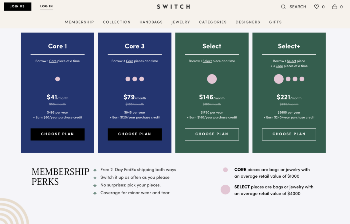 Switch Membership Plans