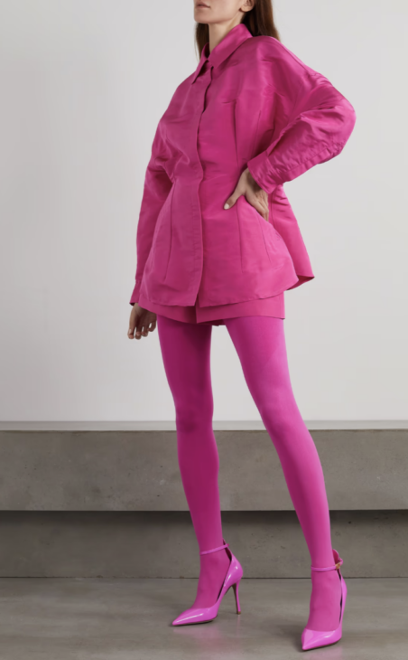 VALENTINO GARAVANI Silk-moiré mini shirt dress