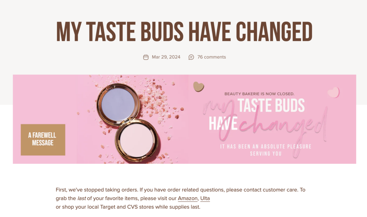 Beauty Bakerie shut down