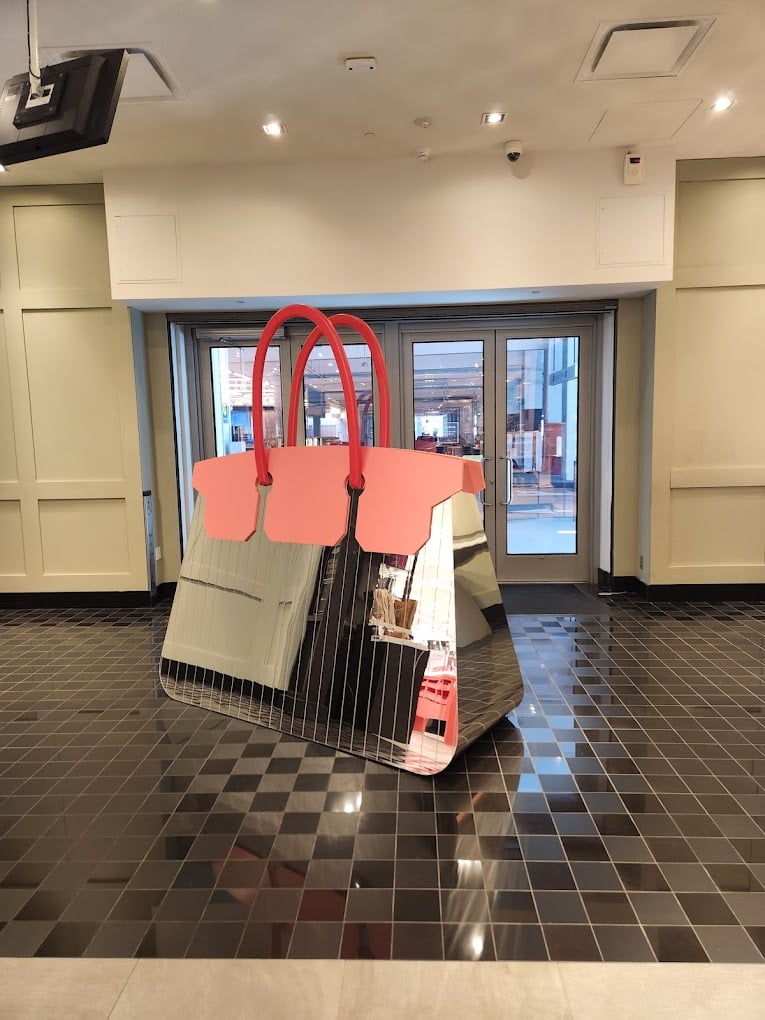 Bloomingdale's Hermes Handbag Sculpture