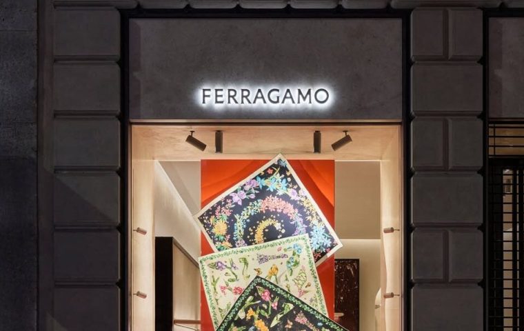 Ferragamo Unveils Floating Silk Garden Installation at Milan Women's Boutique