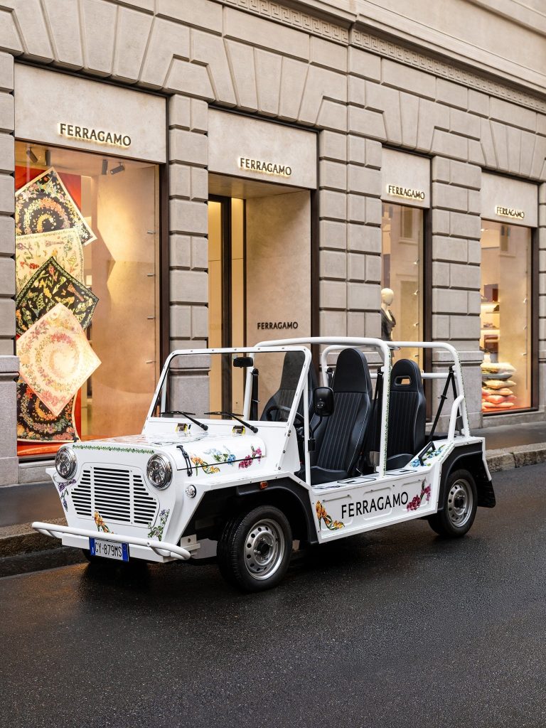 Ferragamo Unveils Floating Silk Garden Installation at Milan Women's Boutique