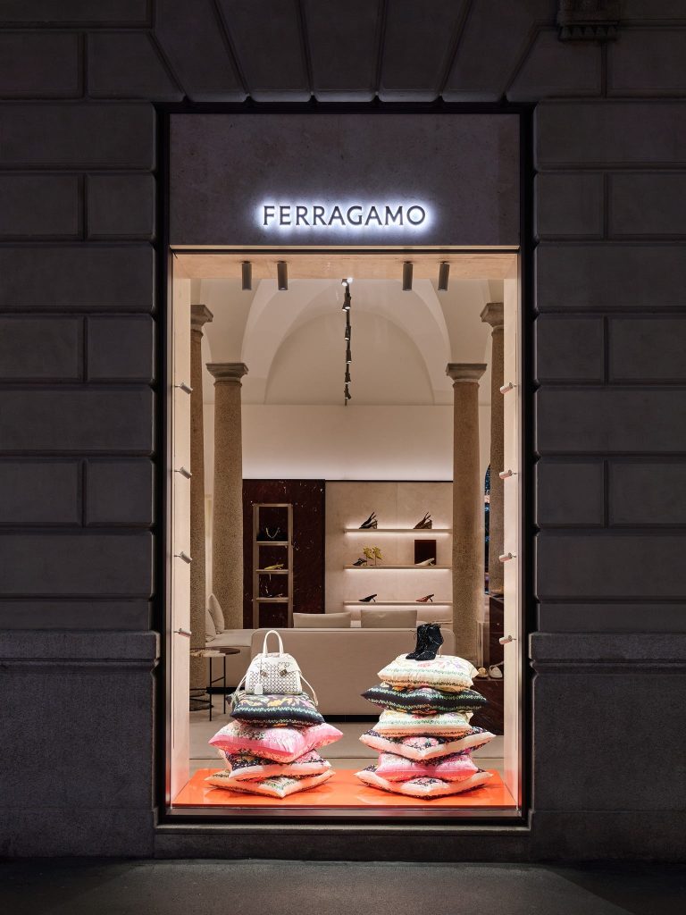 Ferragamo Unveils Floating Silk Garden Installation at Milan Women's Boutique