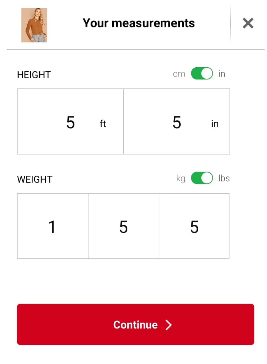 SHEIN's 'Check My Size' Feature