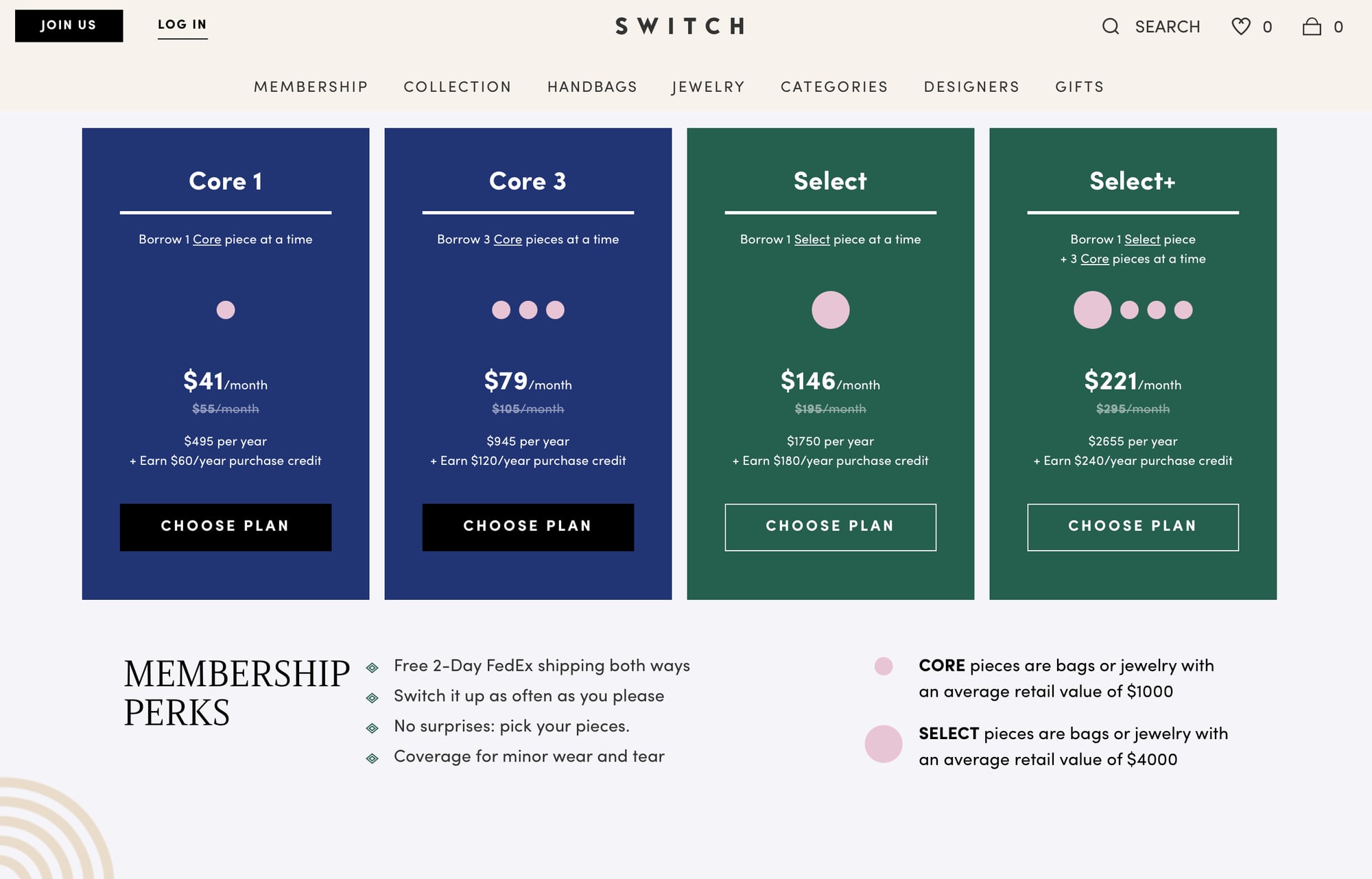 Switch Membership Plans