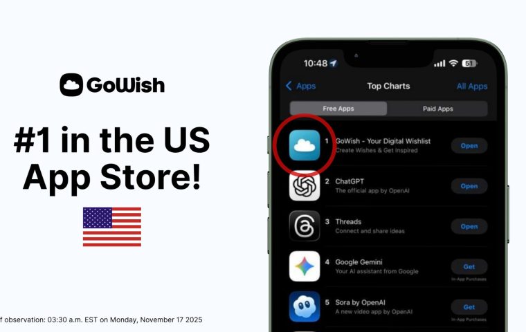 GoWish Breaks Records as 155,403 US Downloads Propel It to No. 1 in App Store
