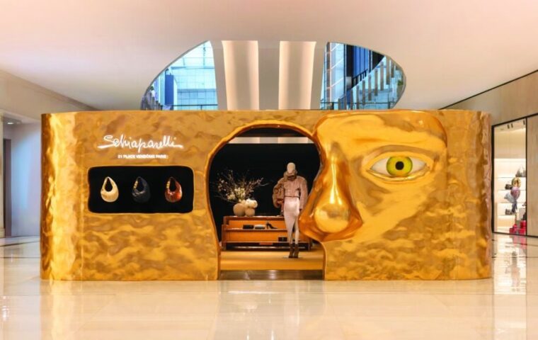Schiaparelli Turns Dubai Mall Into a Gleaming Golden Pop Up