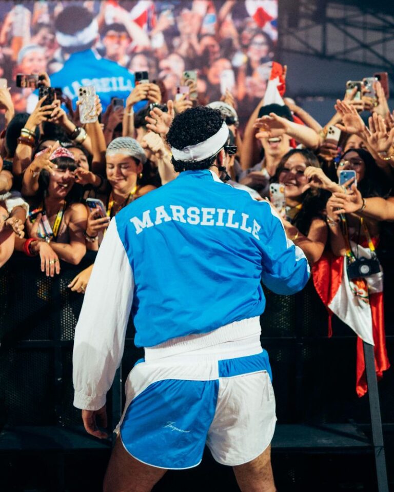 Bad Bunny Takes The Marseille Stage in a Custom Jacquemus Tracksuit