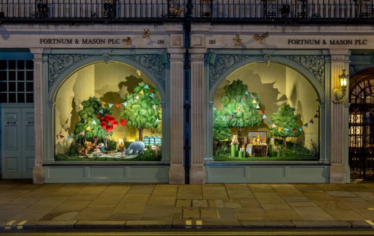 Fortnum and Mason Launches Disney Winnie The Pooh 100th Anniversary Windows With a Joyful Picnic Scene