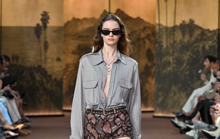 Fluid tailoring, Lurex silk and fortune cookie bags inside Mike Amiri’s cinematic SS27 wardrobe of American Pleasures