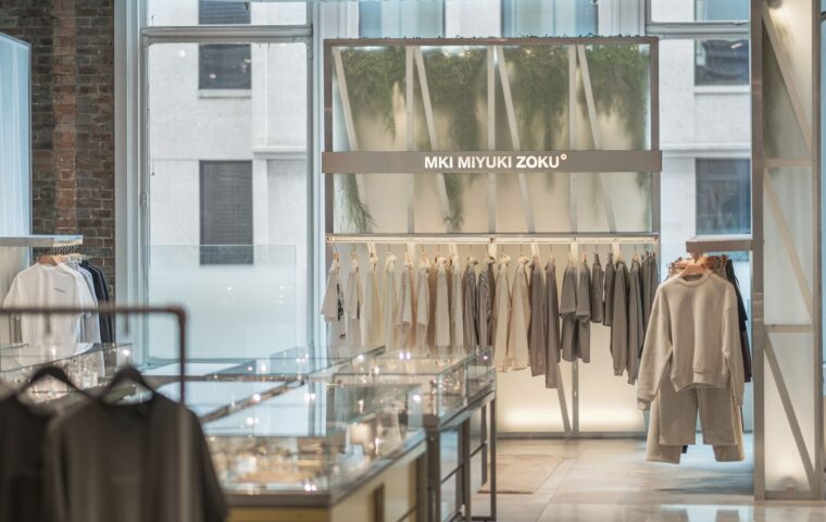 MKI MIYUKI ZOKU Brings Brushed Metal, Frosted Acrylic to its New Retail Installation