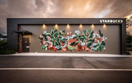 Starbucks Uses Warm Walnut and Local Art for Its New Naples Coffeehouse