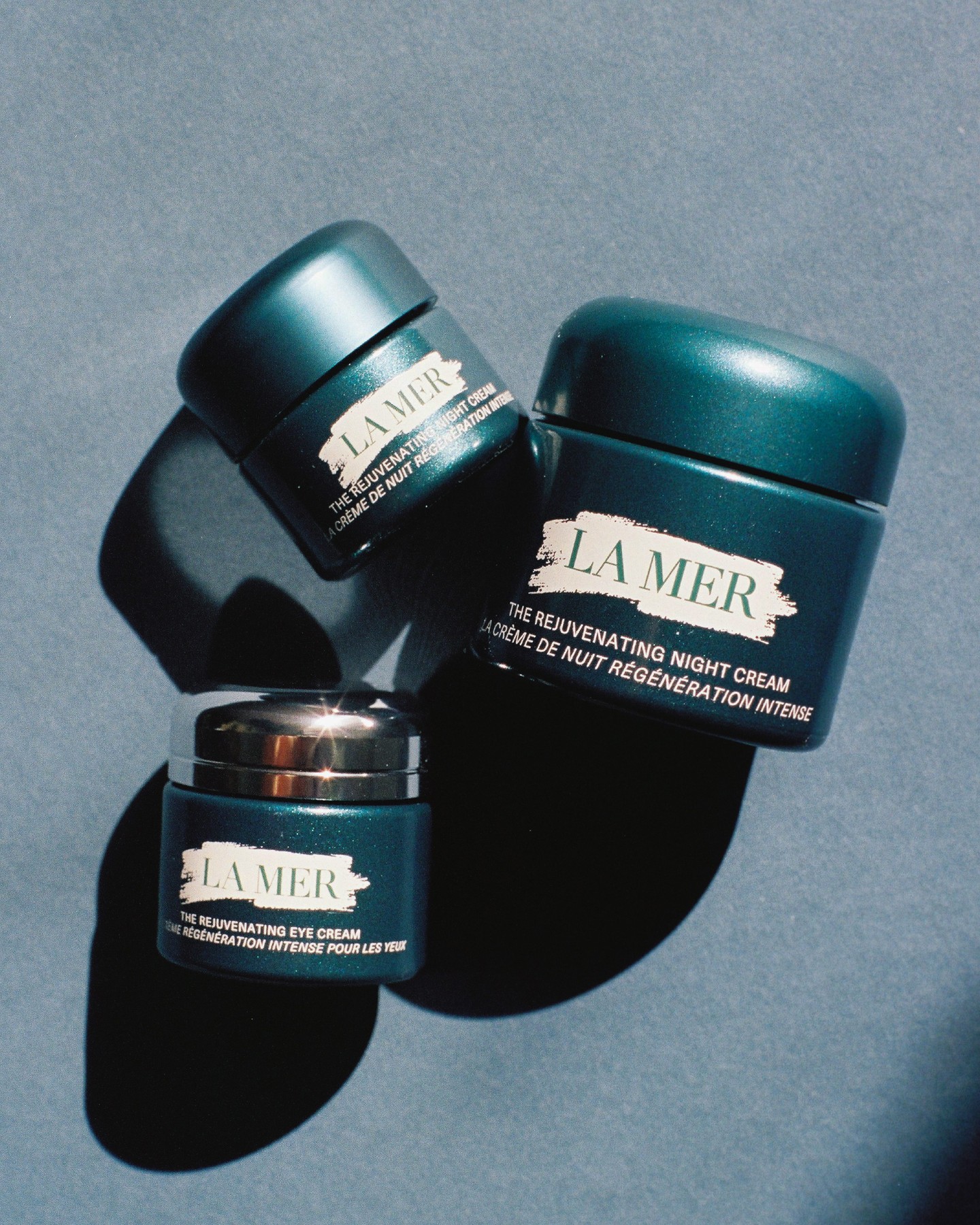 La Mer Rejuvenating Night Cream jar shown as part of an evening skincare routine