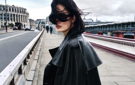Rosemary Ferguson walks through central London for Burberry's Autumn 2026 campaign
