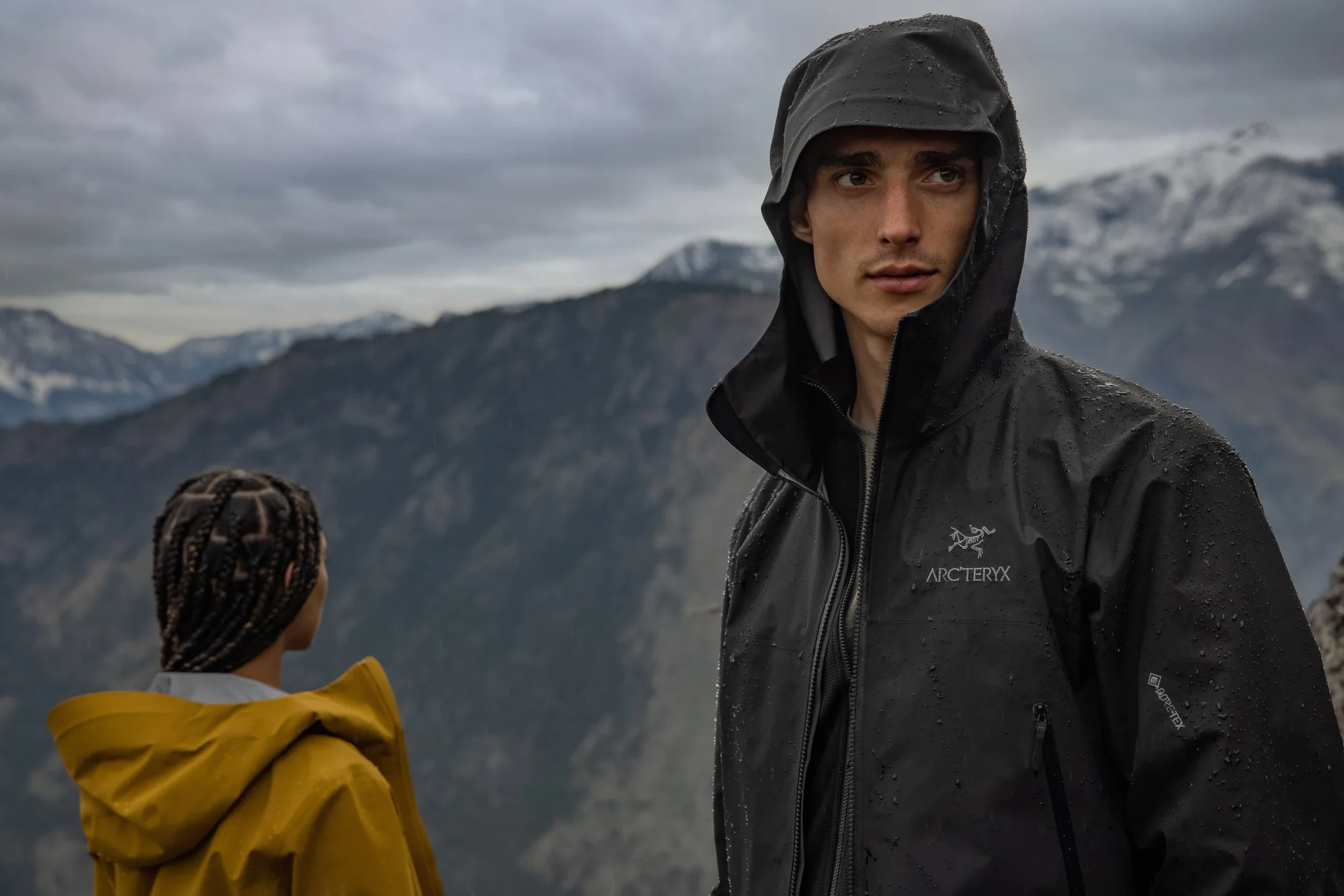 Arc'teryx athlete climbing on Camelfoot Mountain.