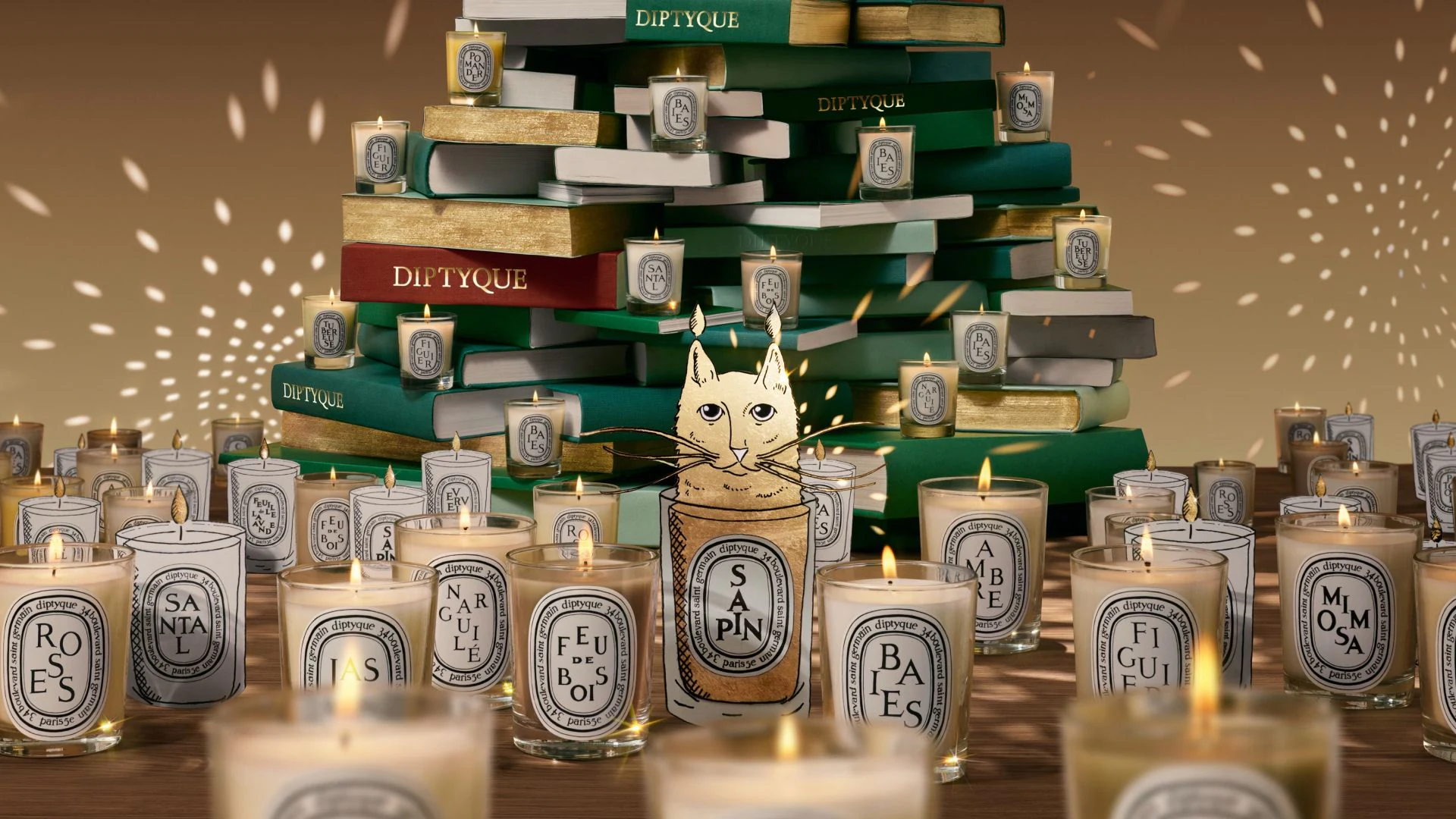 Diptyque A Night of Wax and Gold Holiday 2025 collection image.