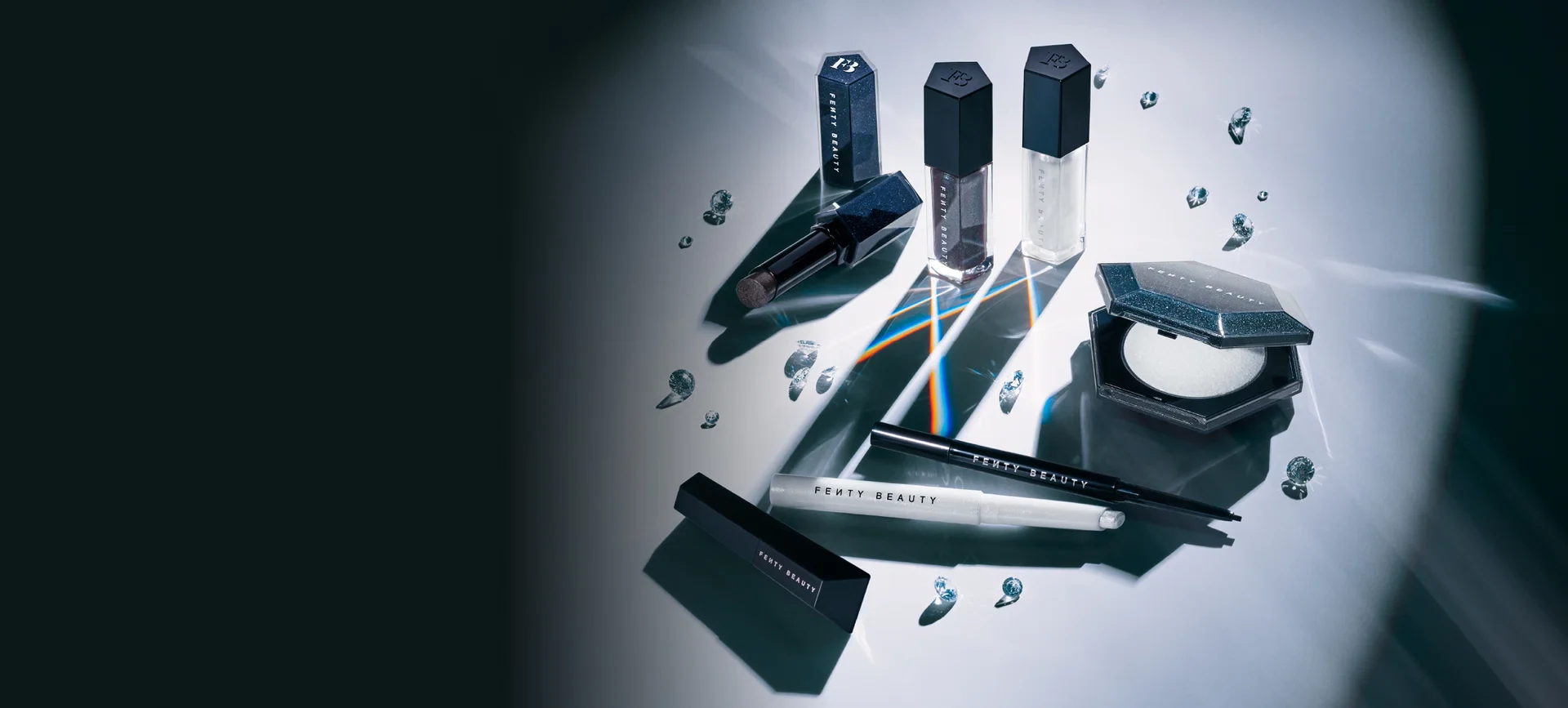 Fenty Beauty Midnight Diamonds Collection campaign hero from 2026.
