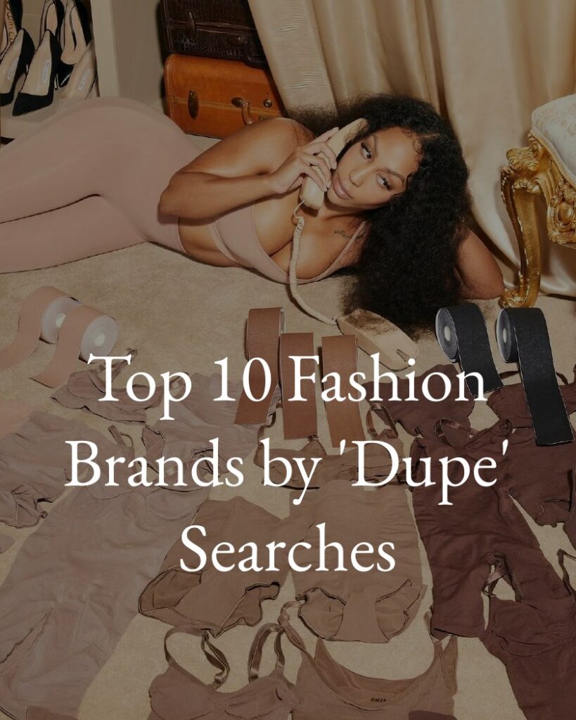 Top 10 Fashion Brands by Dupe Searches report page 1