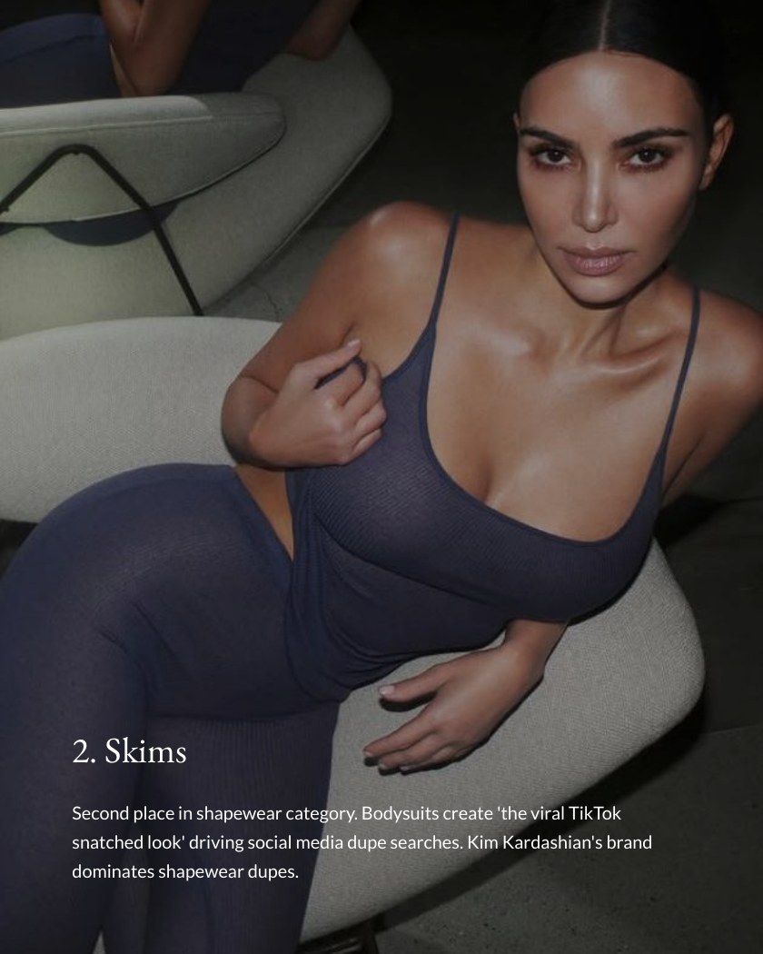 Top 10 Fashion Brands by Dupe Searches report page 4