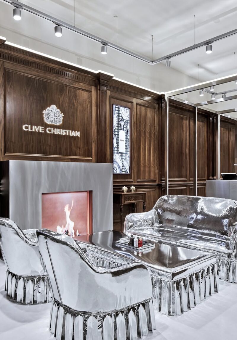 Clive Christian Opens a Radical Dubai Mall Flagship With Victorian Woodwork and Chrome Sofas