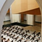 Attendees taking part in a 437 Pilates class at the Art Gallery of Ontario