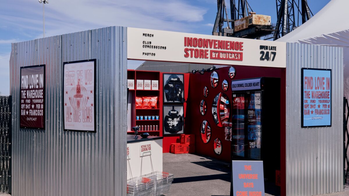 Hero Shot Inconvenience Store Exterior at OUTCAST Clothing’s Portola Festival pop-up