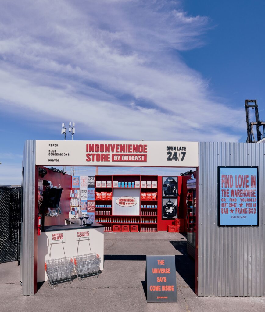 Hero Shot Store Exterior Straight On at Outcast Clothing’s Portola Festival pop-up