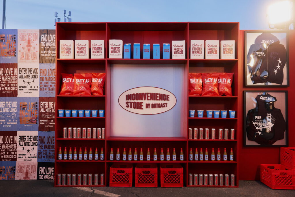 Inconvenience Store Wall Night at Outcast Clothing’s Portola Festival pop-up
