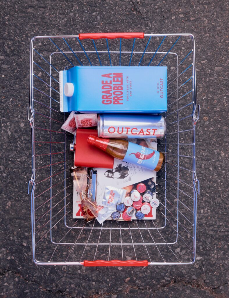 Shopping Basket Setup 1 at Outcast Clothing’s Portola Festival pop-up