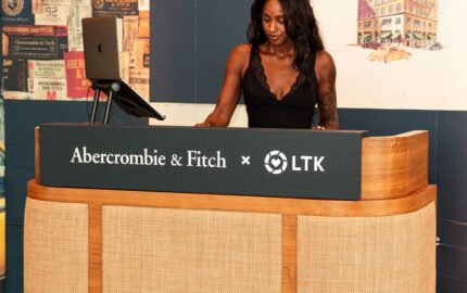 DJ booth at the Abercrombie and LTK event