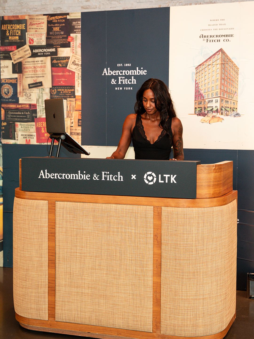 DJ booth at the Abercrombie and LTK event