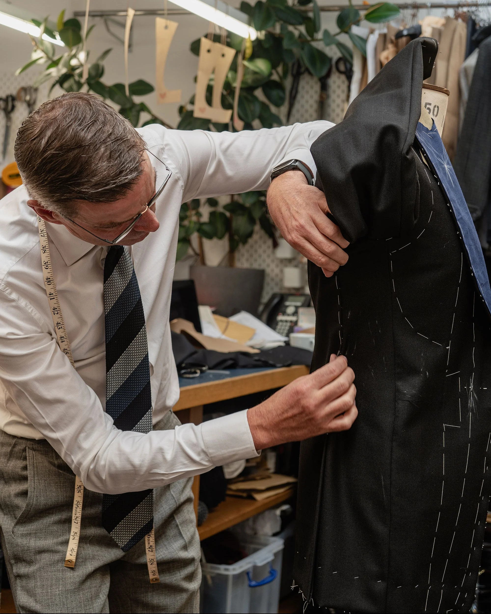 Huntsman workroom detail from the Alexander McQueen collaboration