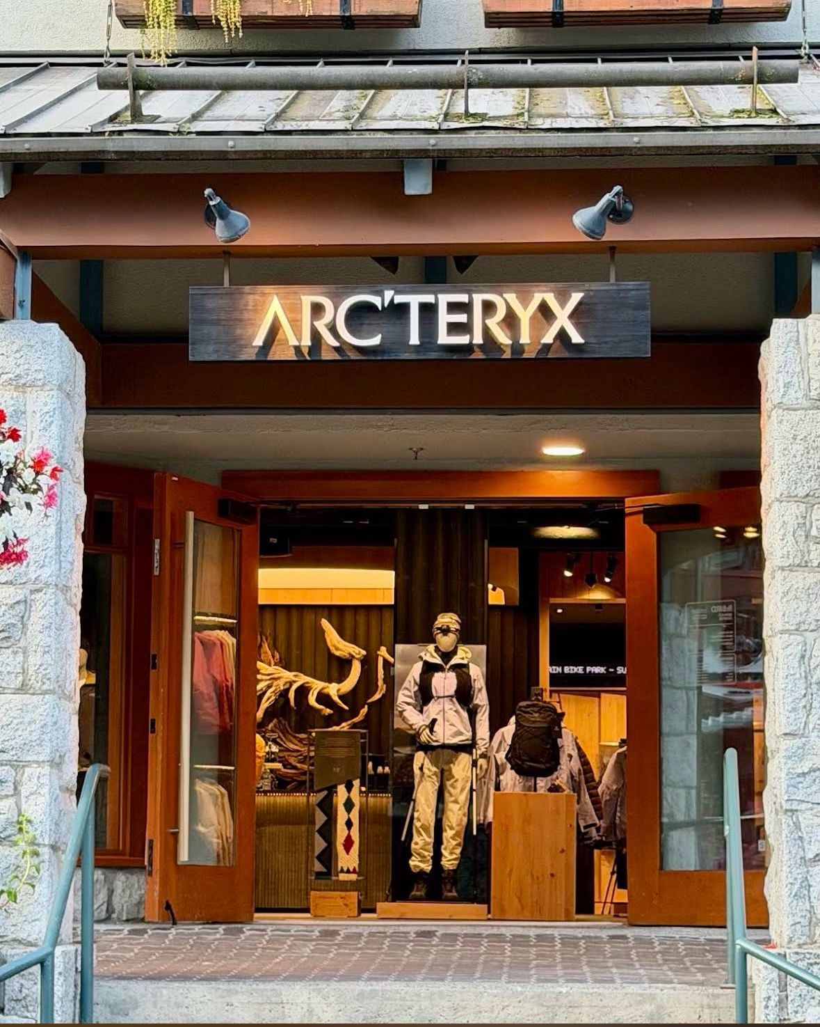 Interior view of the Arc’teryx Whistler store