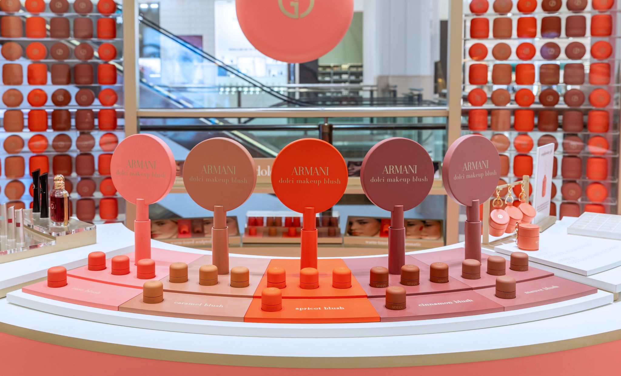 Armani Beauty Dolci Blush installation at Selfridges London, photograph 2