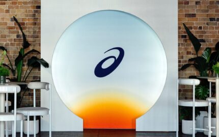 Sunrise-inspired ASICS display at ASICS House Sydney