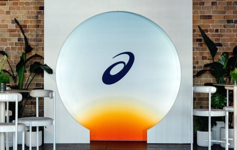 Sunrise-inspired ASICS display at ASICS House Sydney