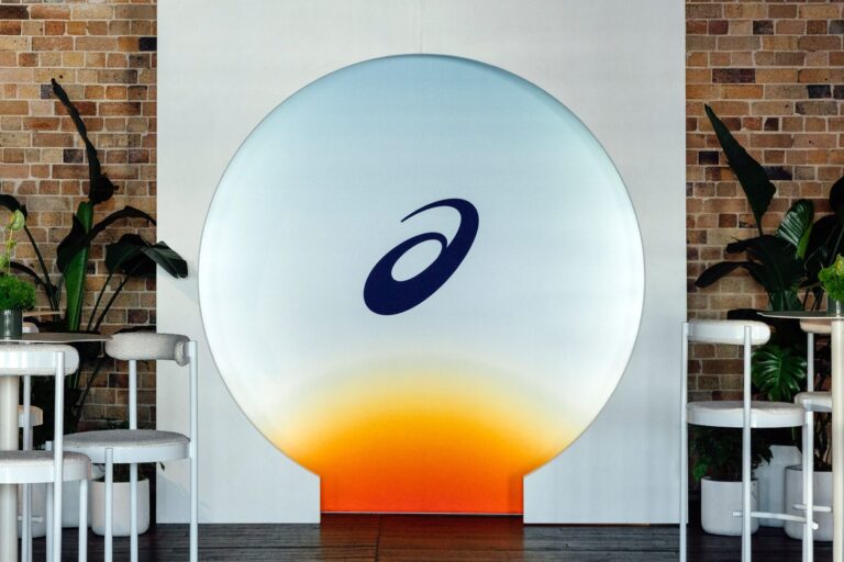 Sunrise-inspired ASICS display at ASICS House Sydney
