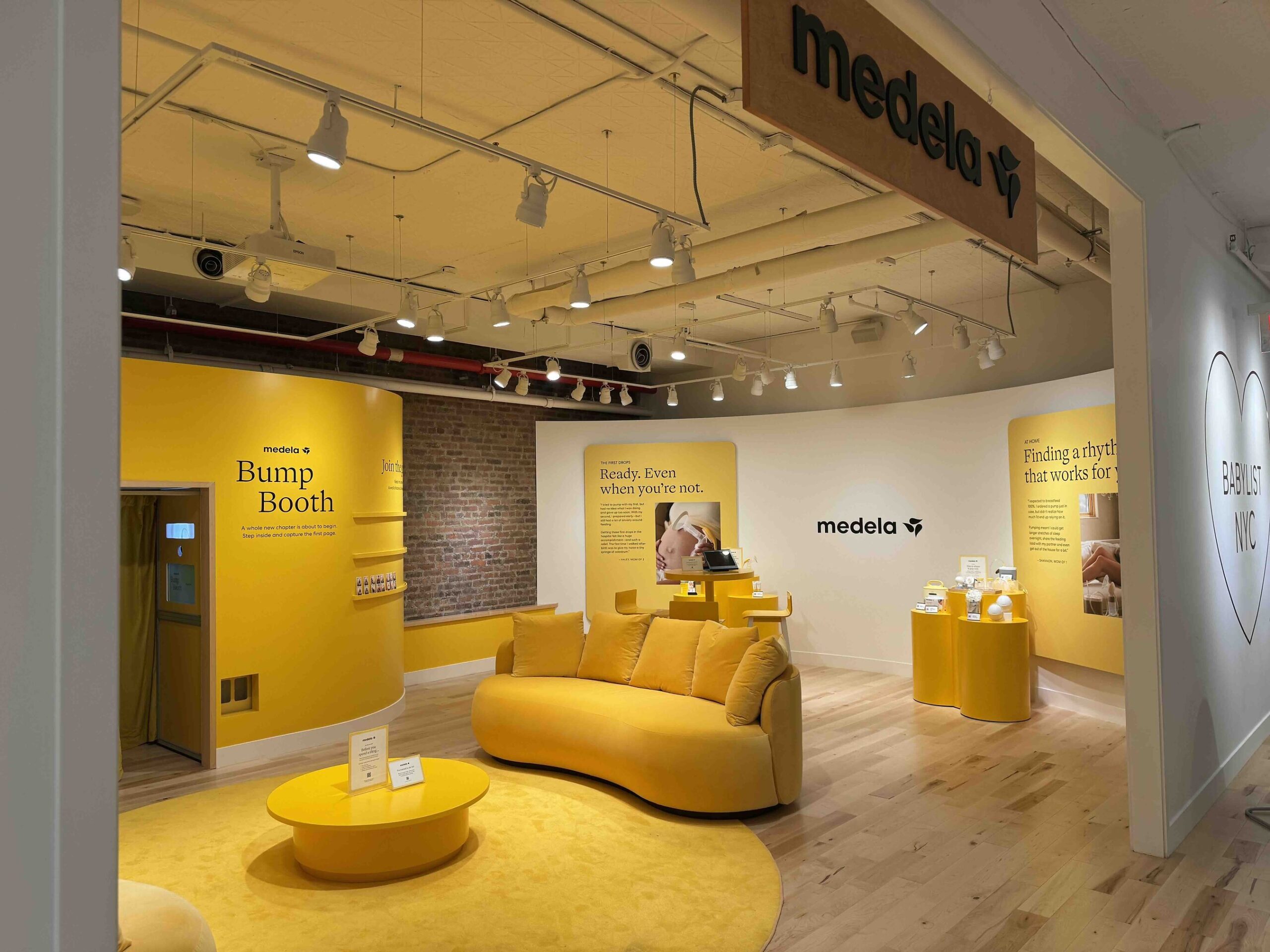Medela pop-up display inside Babylist's New York showroom