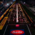 La Tavolata by Barilla on the starting grid of the Monza circuit.