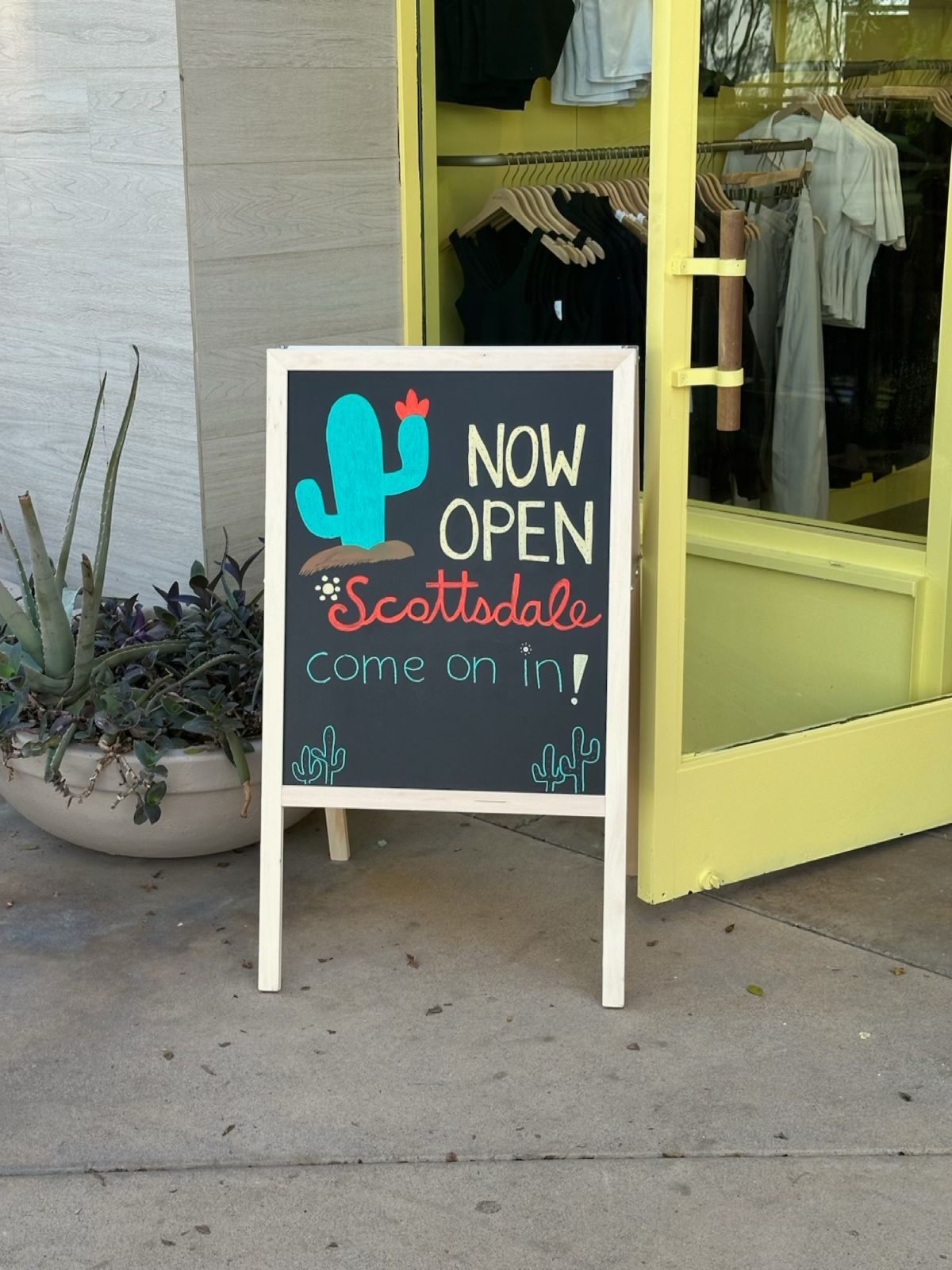Scottsdale opening sign at Beyond Yoga