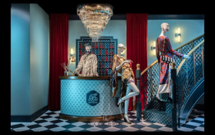 Hotel Bloomingdale’s concierge-themed window at the 59th Street flagship