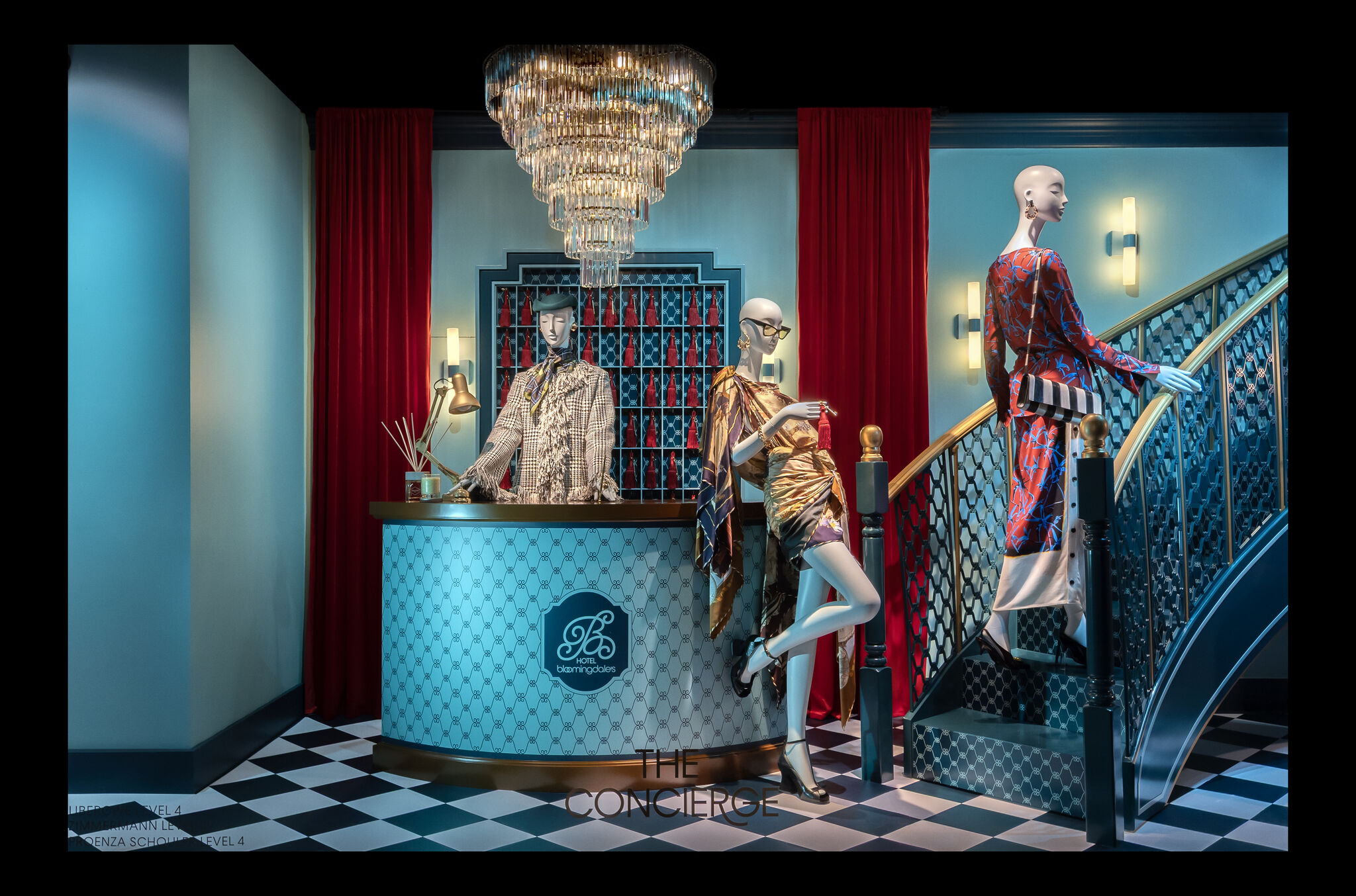 Hotel Bloomingdale’s concierge-themed window at the 59th Street flagship