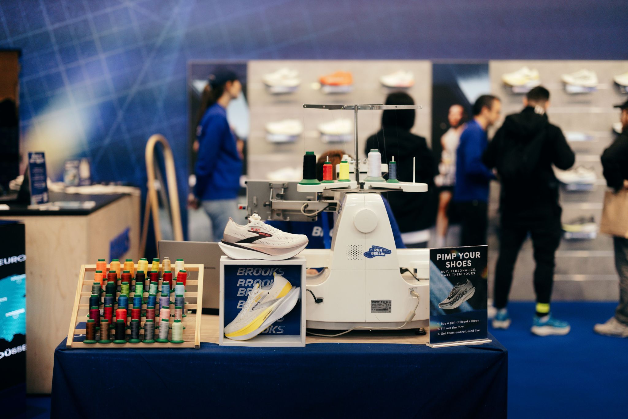 Brooks footwear-customization station in Berlin