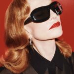 Isabelle Huppert in sunglasses in Byredo’s Iconic Lips campaign