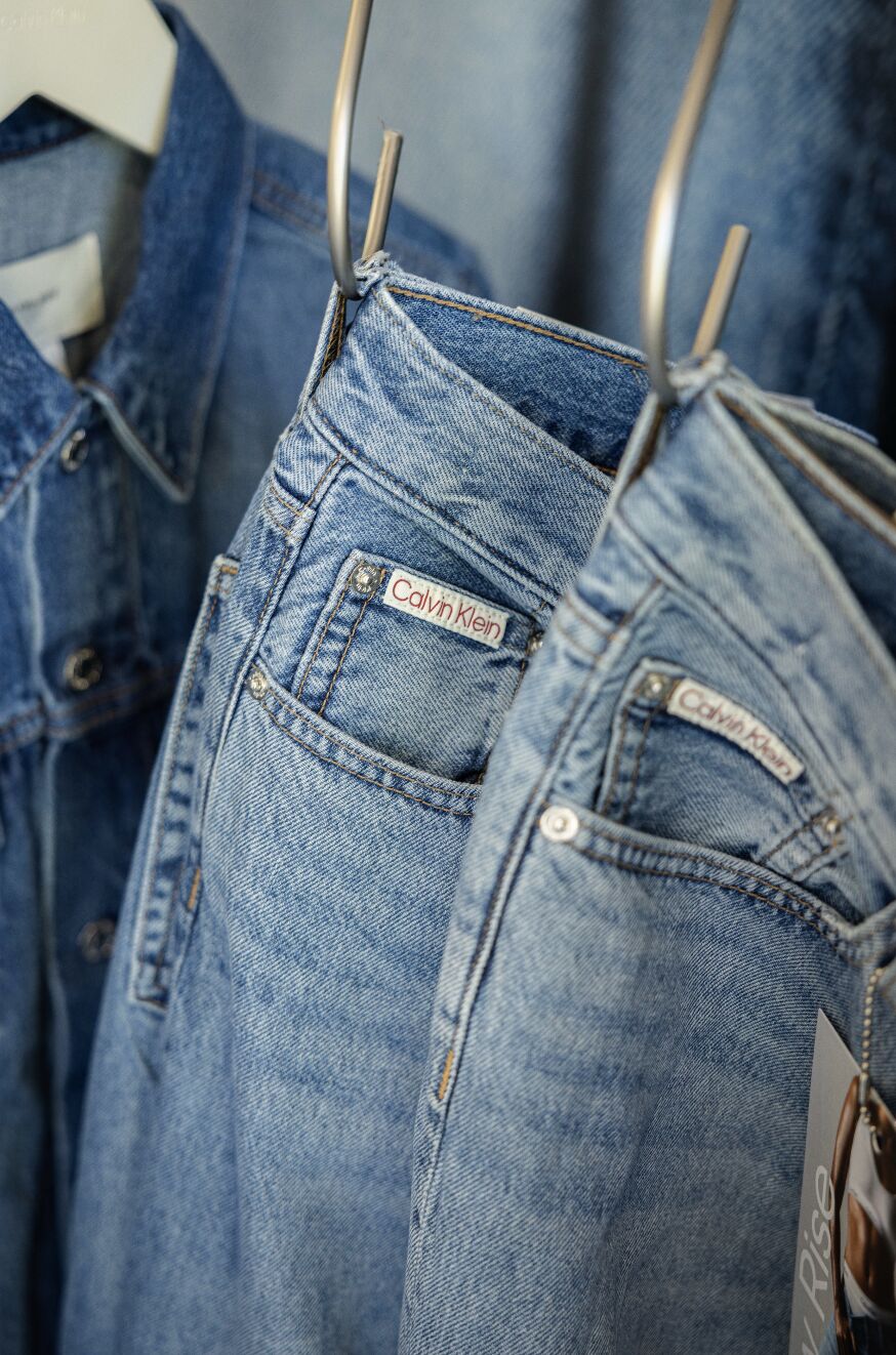 Denim displayed inside the Calvin Klein mobile store