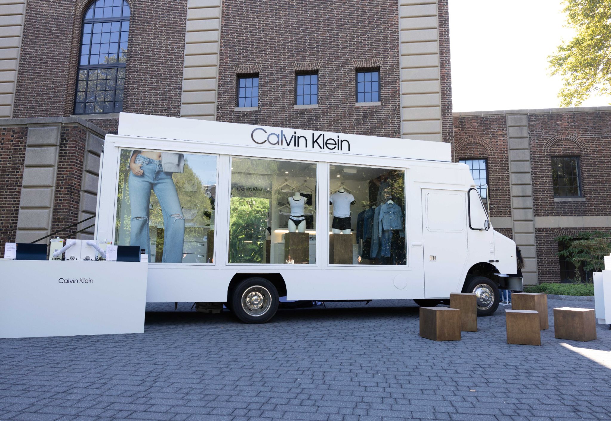 Calvin Klein retail vehicle at a university