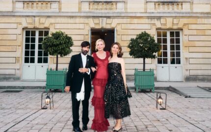 Guests at the Petit Trianon for the Marie Antoinette exhibition supported by Cartier