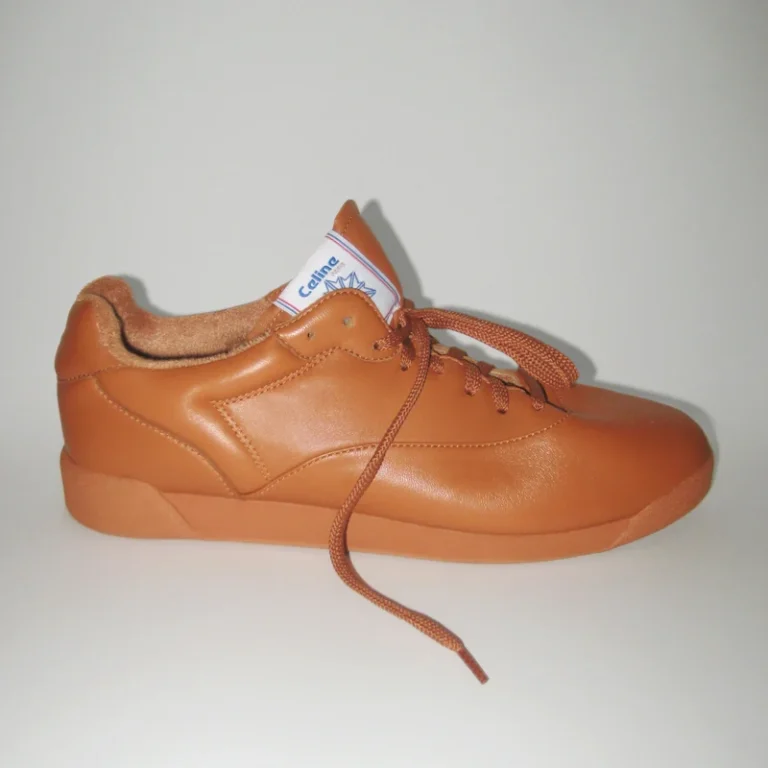 CELINE and Reebok Freestyle Lo in Peanut, shown in side profile