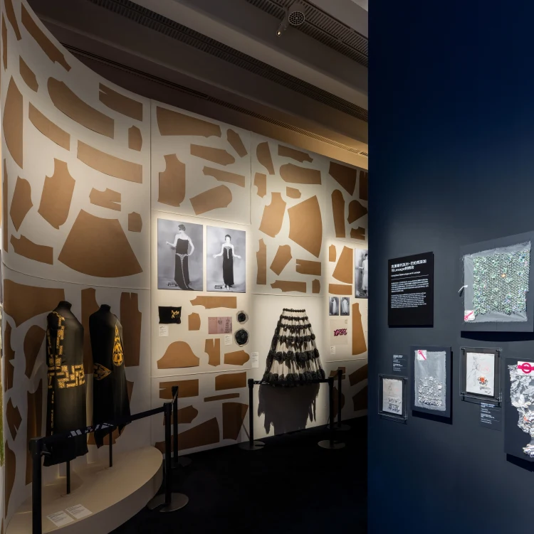 Historic Lesage garments and embroidery exhibits in Shanghai