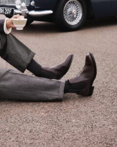 Church’s — Church’s Takes Theo James to Goodwood for Its Autumn Winter 2026 Campaign. Gallery image 1.